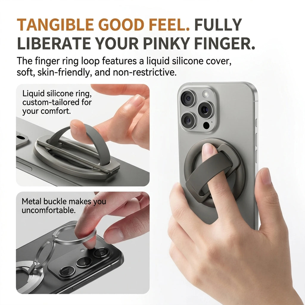 Reposa SnapGrip 360™ — Magnetic Phone Grip, Ring Holder & Kickstand | MagSafe Compatible