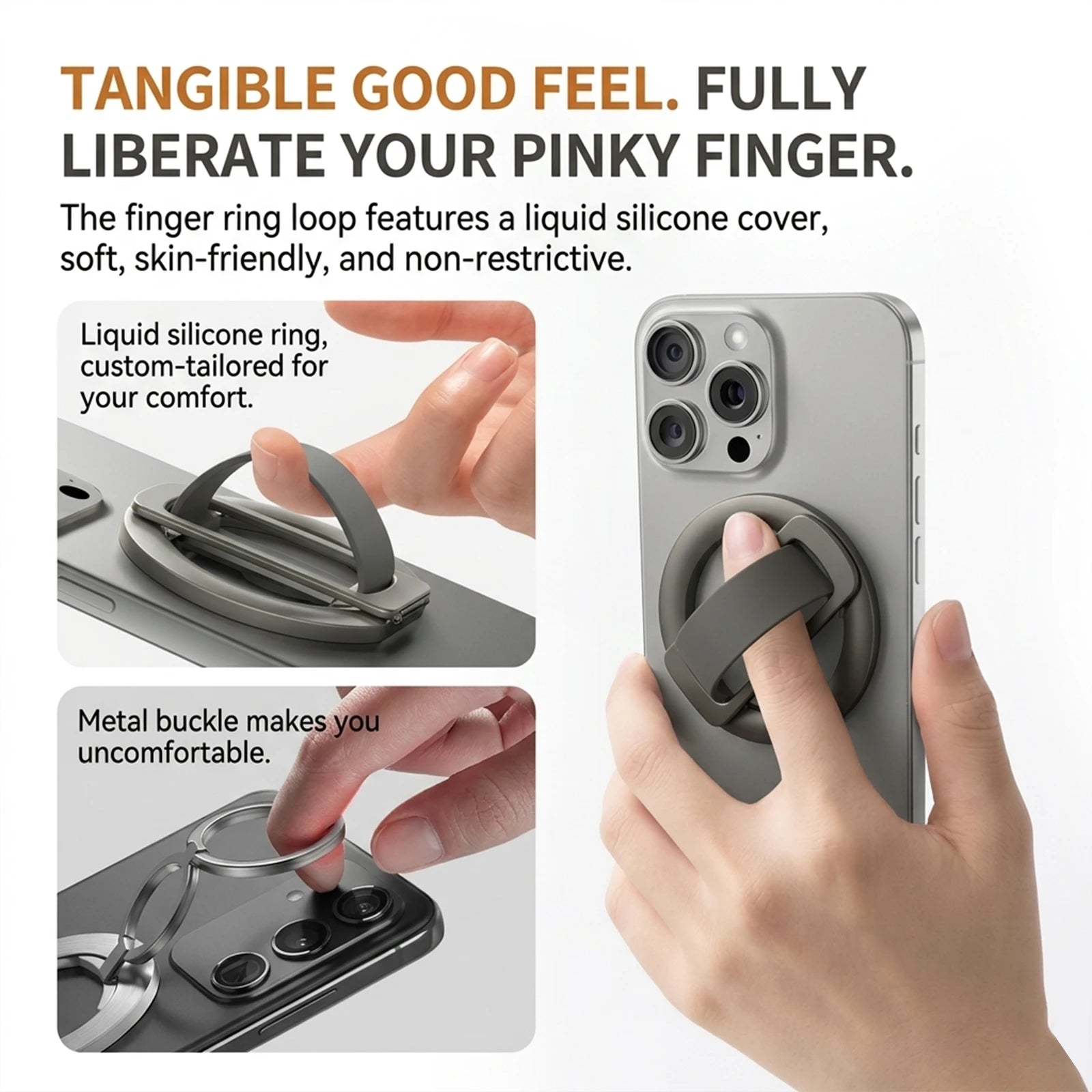 Reposa SnapGrip 360™ — Magnetic Phone Grip, Ring Holder & Kickstand | MagSafe Compatible