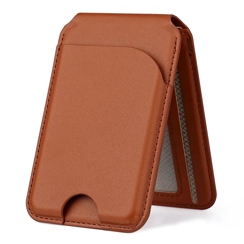 2 in 1 Magnetic MagSafe Wallet Stand, Leather Magnetic Card Holder Wallet for iPhone16/15/14/13/12 Series with Adjustable Holder